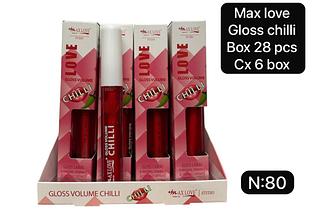 Max Love Lip Gloss Volumoso Chilli box 28 pçs