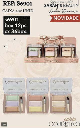 sarahs beauty paleta corretivo box 24 pç