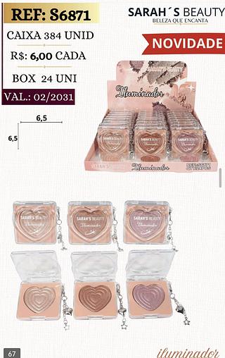 Sarah s beauty iluminador box 24 pçs