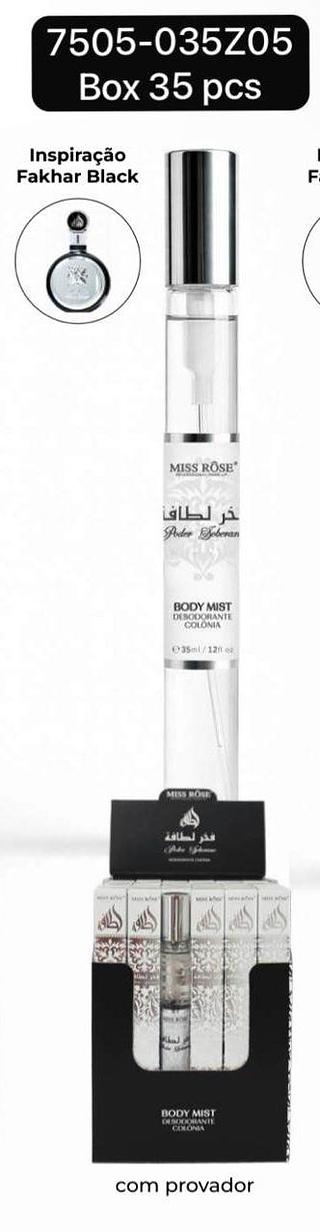 Miss Rose Body Mist ( Inspiração Fakhar Black ) box 35 pçs