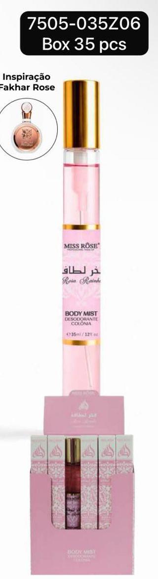 Miss Rose Body Mist ( Inspiração Fakhar Rose) box 35 pçs