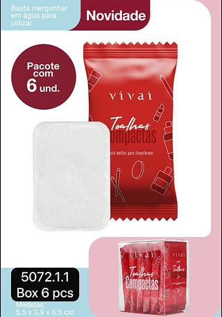 Vivai Toalhas Compactas box 6 pçs
