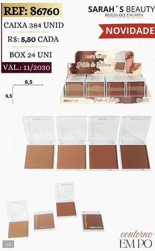 sarash beauty po de contorno box 24 pç