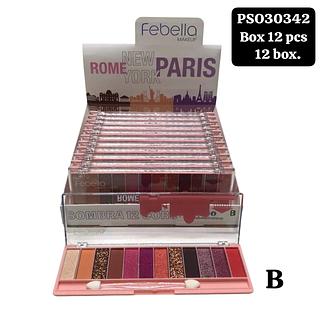 Febella paleta de sombra box 12 pç