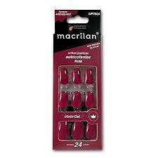 Unhas Postiças Autocolantes UP702A tamanho médio Macrilan cor Rubi -