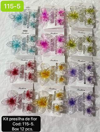 piranha de cabelo kit com 3 peças box 12 kit