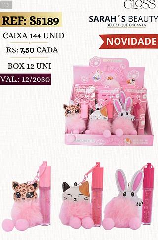 sarahs beauty lip gloss box 12 pç