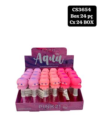 pink 21 lip gloss box 24 pç