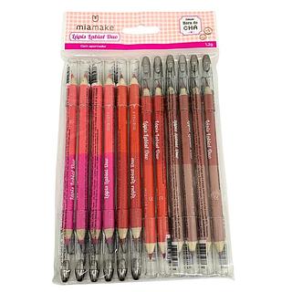 Lápis Labial Duo Mia Make - Kit com 12 unidades