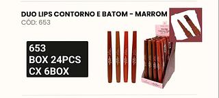 Mia make duo lips batom e contorno box 24 pçs