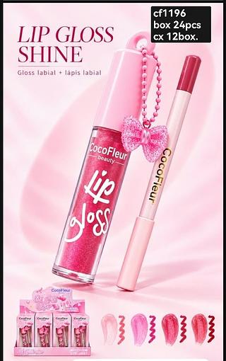 cocofleur lip gloss com lapis box 24 pç