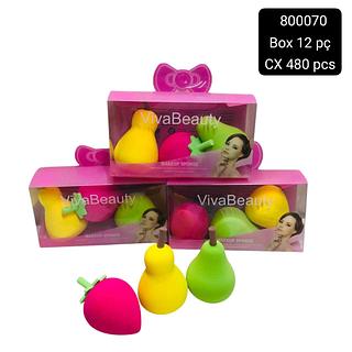 kit esponja de frutas box 12 pç