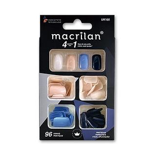Macrilan Kit de Unhas Postiças tamanho médio BOX 12PÇS