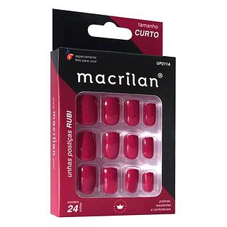 Macrilan Unhas postiças tamanho curto cor Rubi