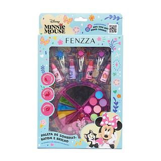 Paleta de Sombras Batom e Brilho Infantil Disney Minnie Fenzza Mod.021