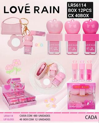 Love rain Lip gloss box 12 pçs