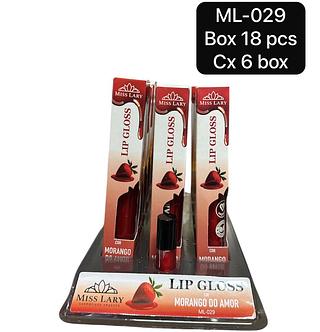 miss lary lip gloss morango box 18 pç