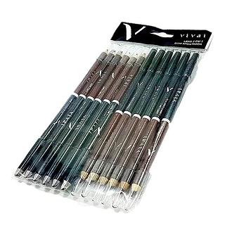 Lápis duas pontas Marrom e Preto - Vivai pacote 12 pç