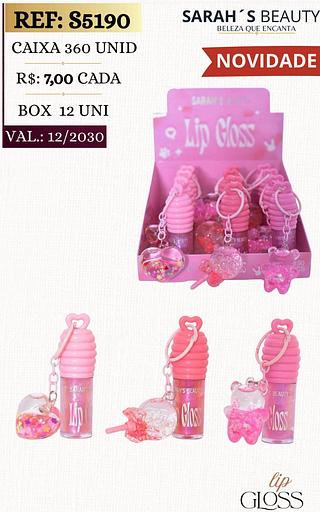 Sarah s beauty Lip gloss box 24 pçs