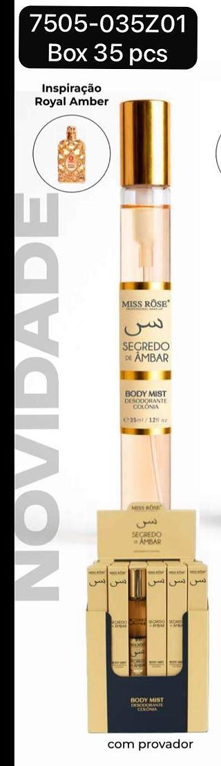 Miss Rose Body Mist ( Inspiração Royal Amber ) box 35 pçs