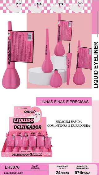 love rain delineador liquido box 24 pç