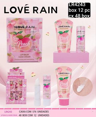 love rain lip balm + hidratante box 12 pç