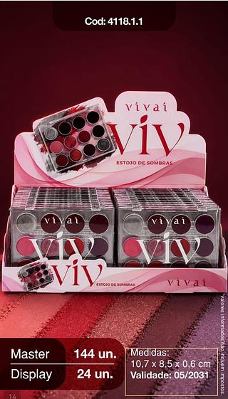 Vivai paleta de sombras box 24 pçs
